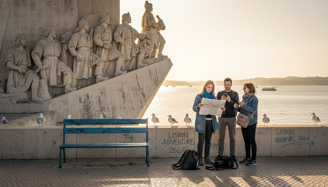 Tourists at Monument of the Discoveries