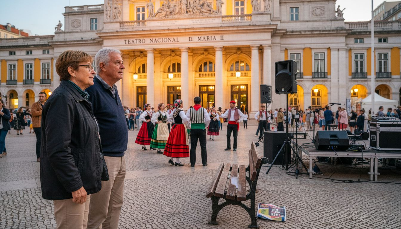 Festival outside historic Lisbon theater