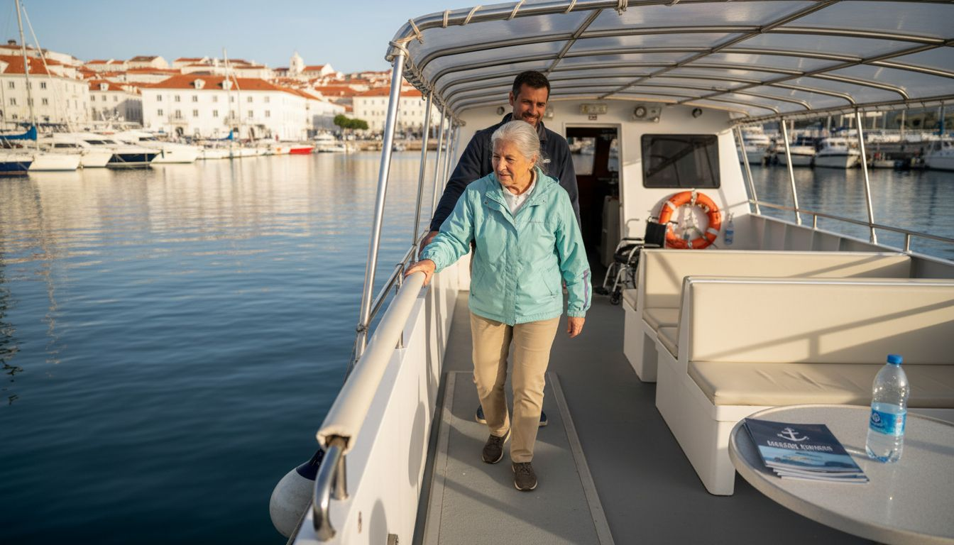 Accessible boarding ramp on Lisbon boat tour