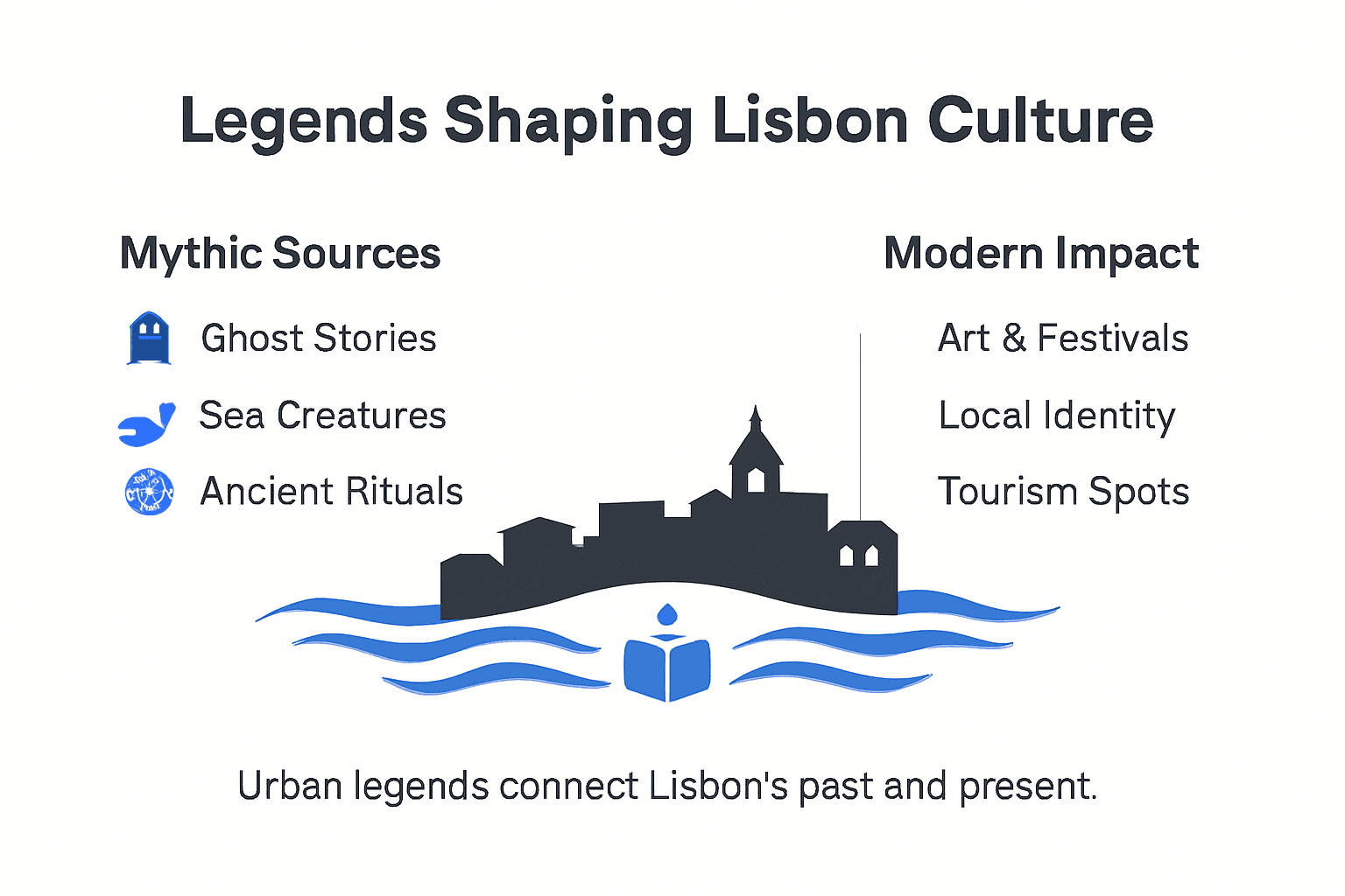 Infographic showing Lisbon legends shaping modern culture