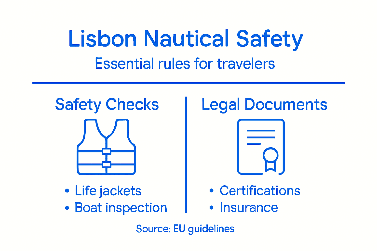 Infographic safety legal rules Lisbon nautical tourism