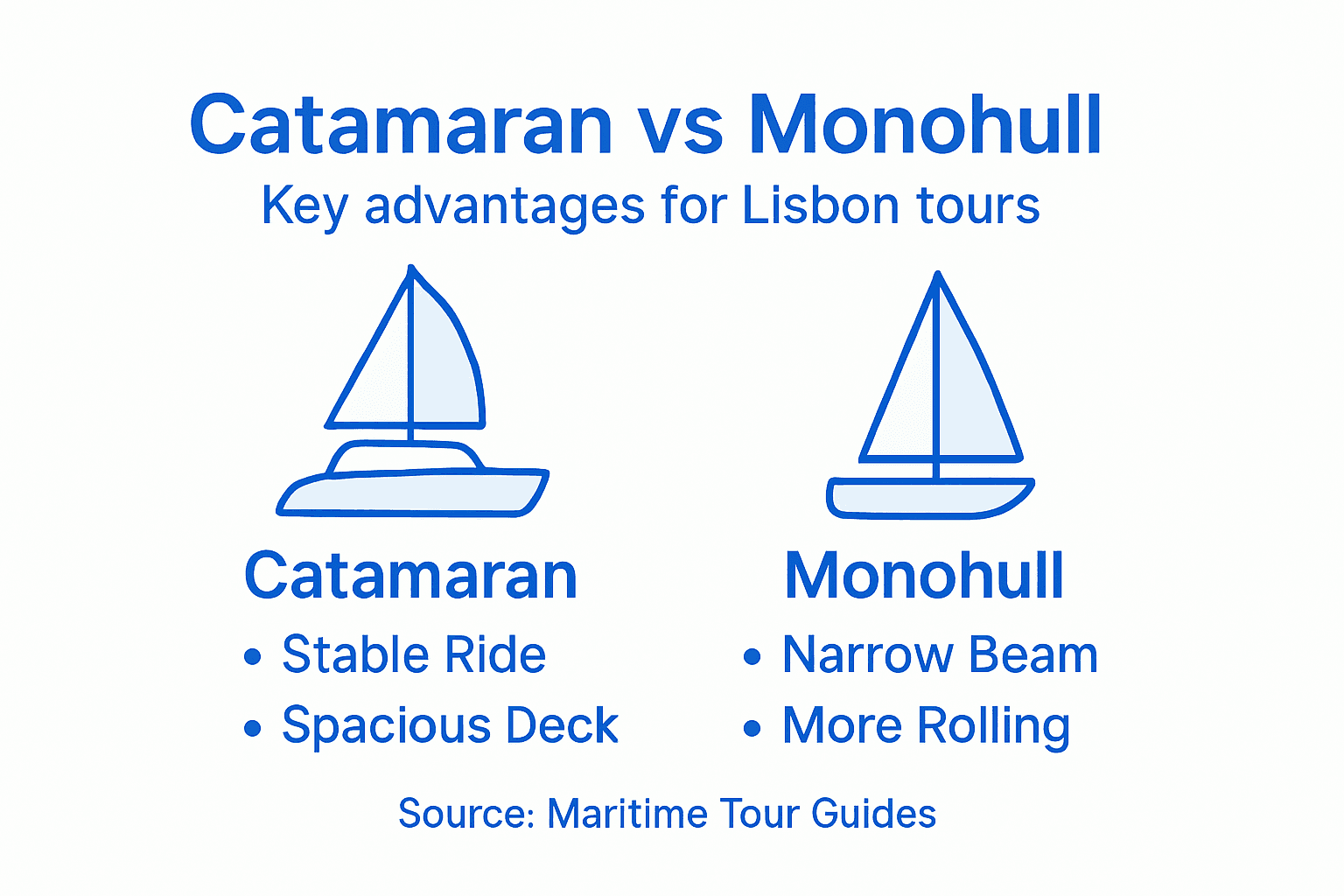 Infographic comparing catamaran and monohull features