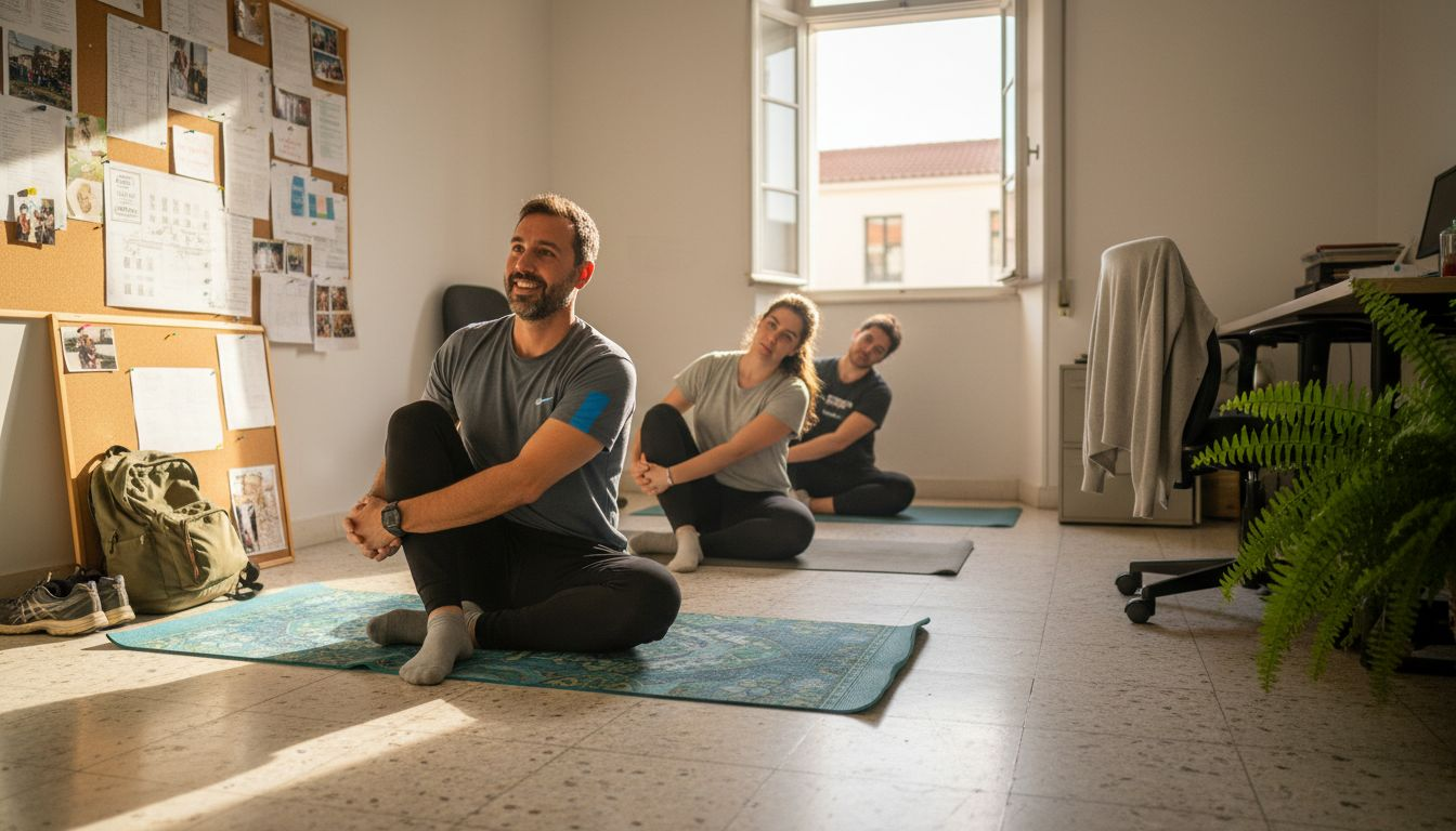 Office yoga class with Lisbon employees