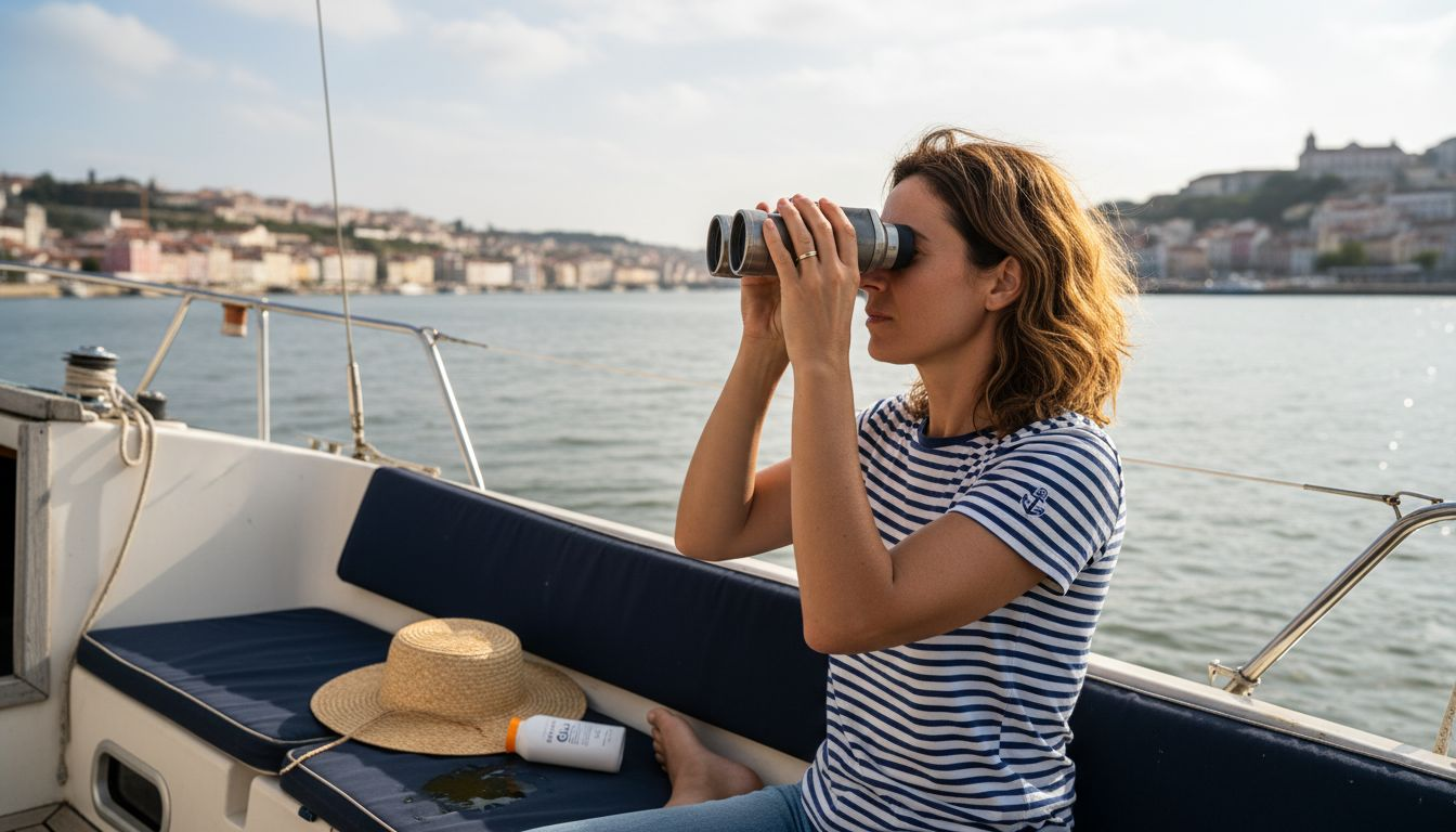 Woman enjoying custom sailing tour in Lisbon
