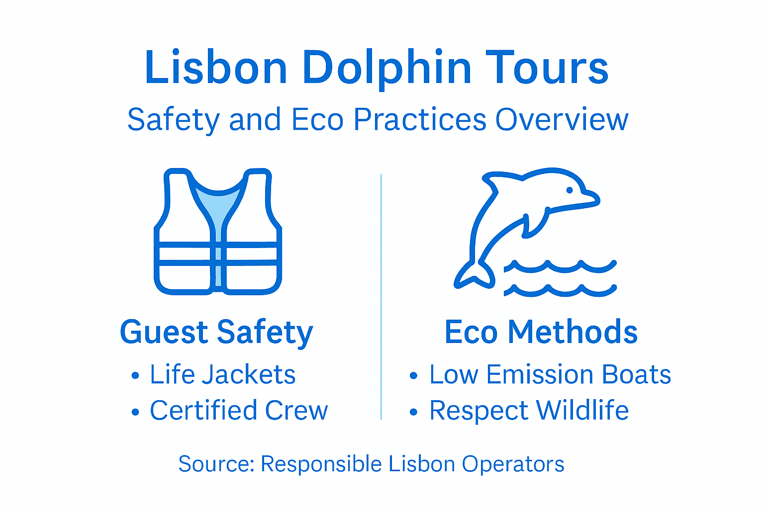 Infographic with dolphin tour safety and ecology