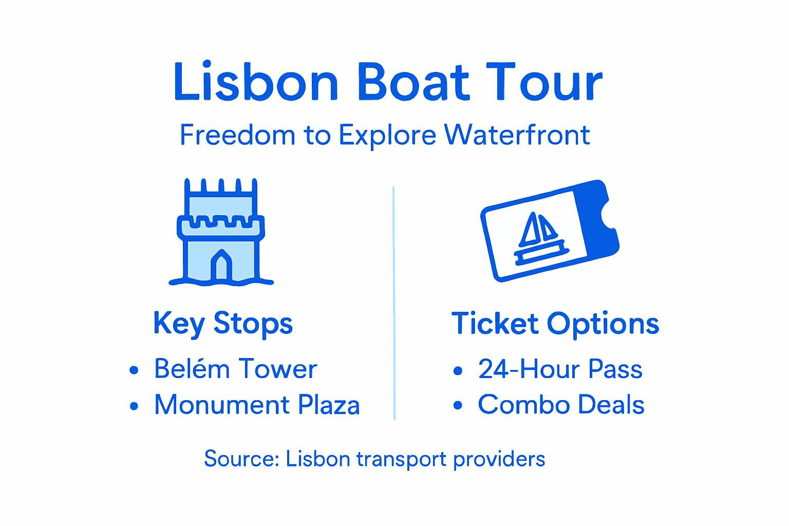 Infographic outlining Lisbon hop on hop off options