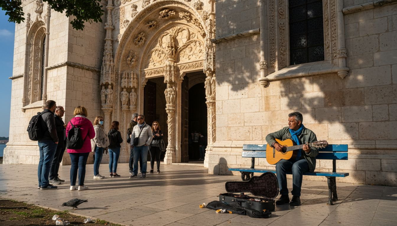 Morning scene outside Jerónimos Monastery