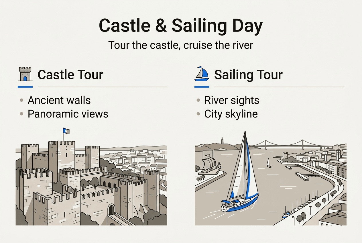 Infographic comparing castle tour and sailing
