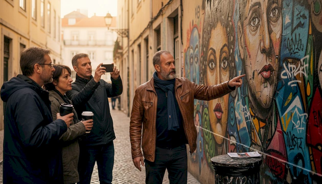 Tour exploring Lisbon Mouraria street art