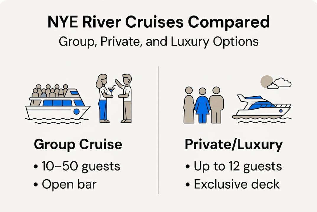 Infographic comparing NYE cruise types