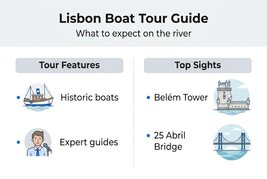 Infographic of Lisbon boat tour highlights