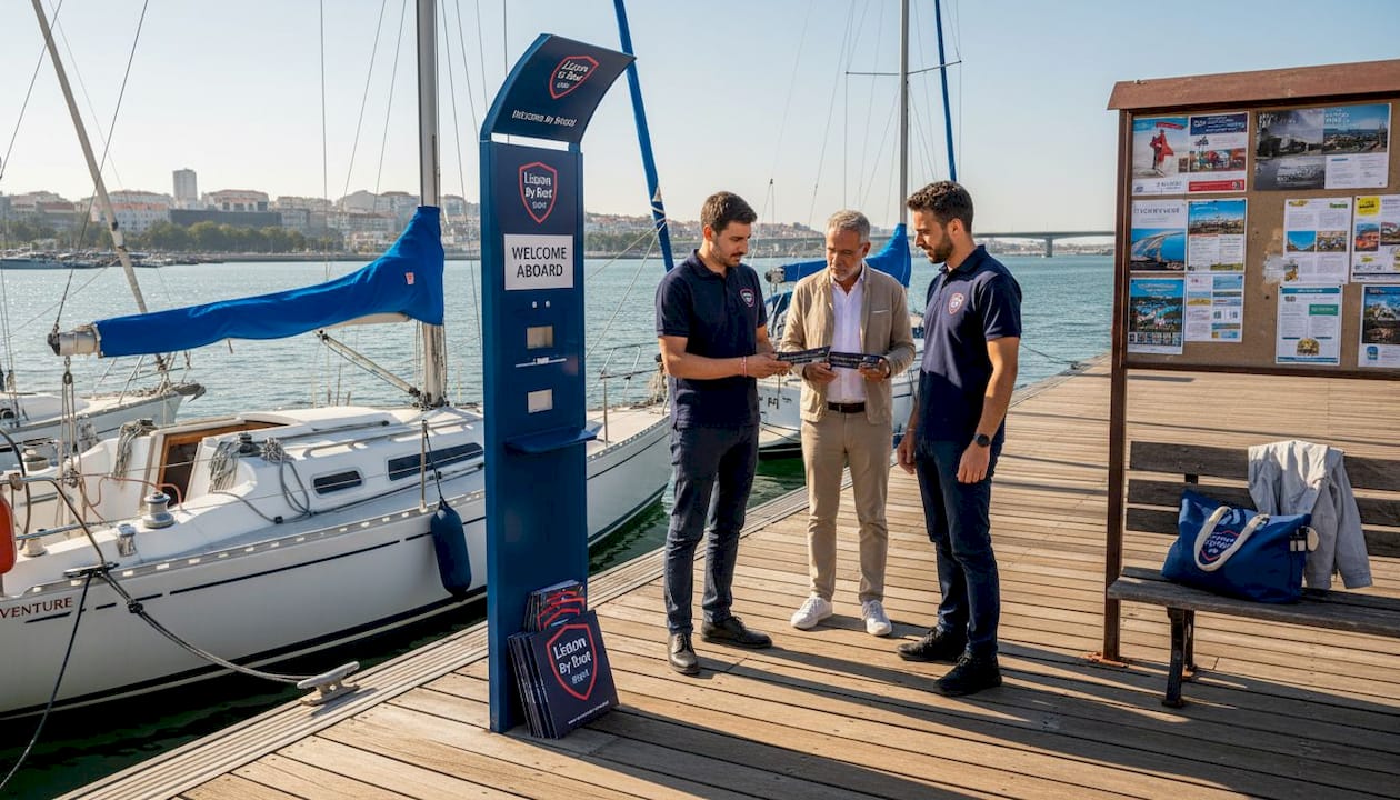 Marina staff checking tickets at Belém