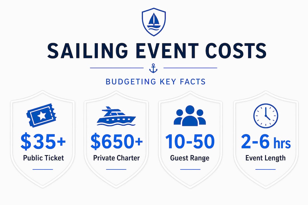 Infographic showing key sailing event cost stats