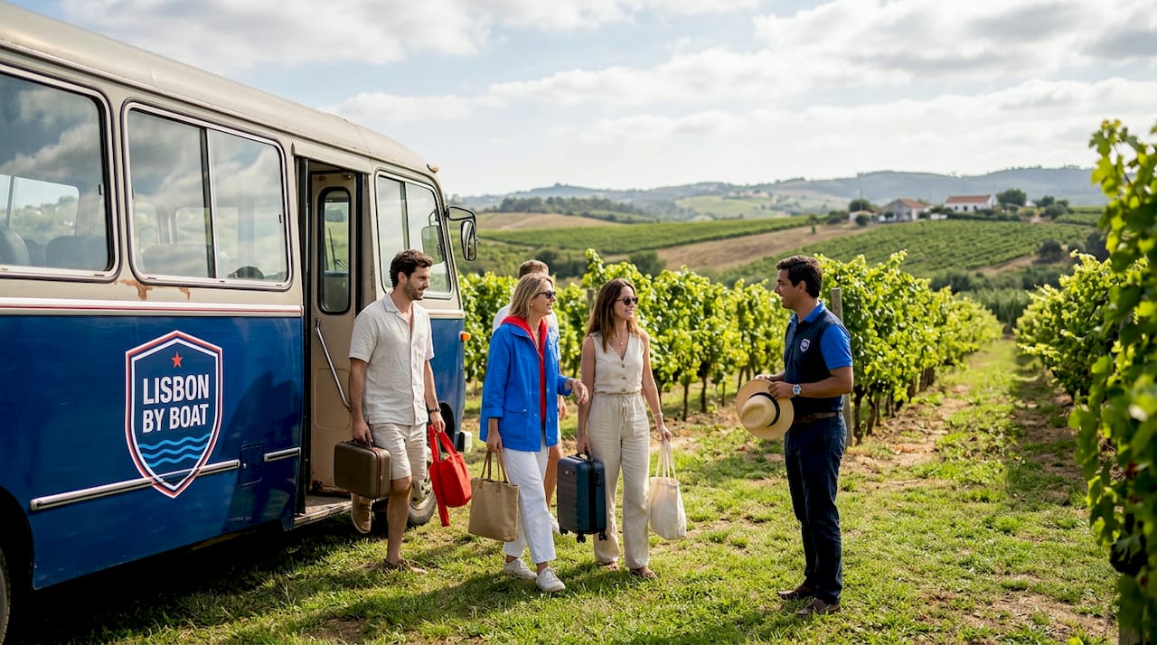 Guests arriving for Lisbon vineyard tour