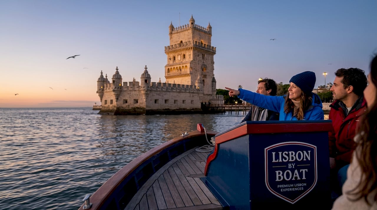 Belém Tower viewed from a boat on the river