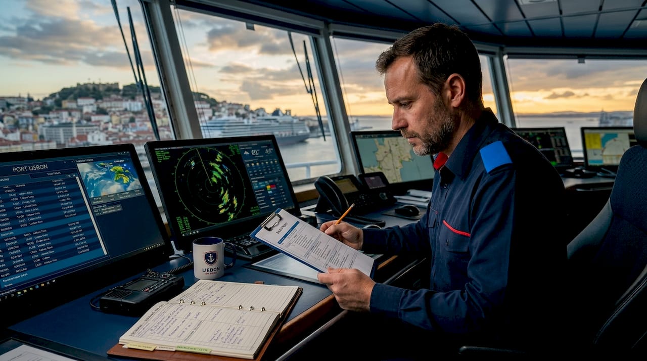 Operations officer reviewing cruise daily schedule