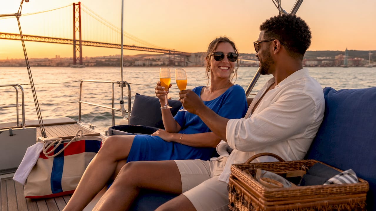 Travelers enjoying full-day sailing cruise in Lisbon