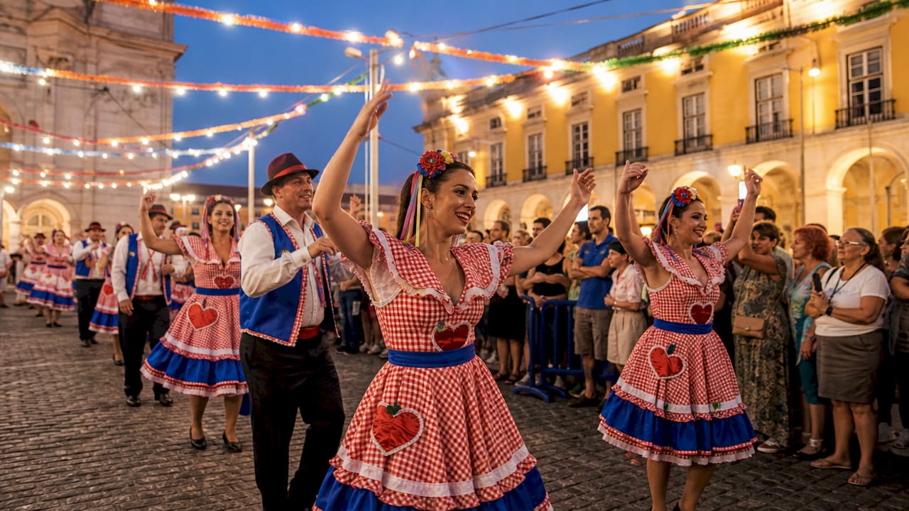 Traditional parade during Festas de Lisboa on Avenida da Liberdade