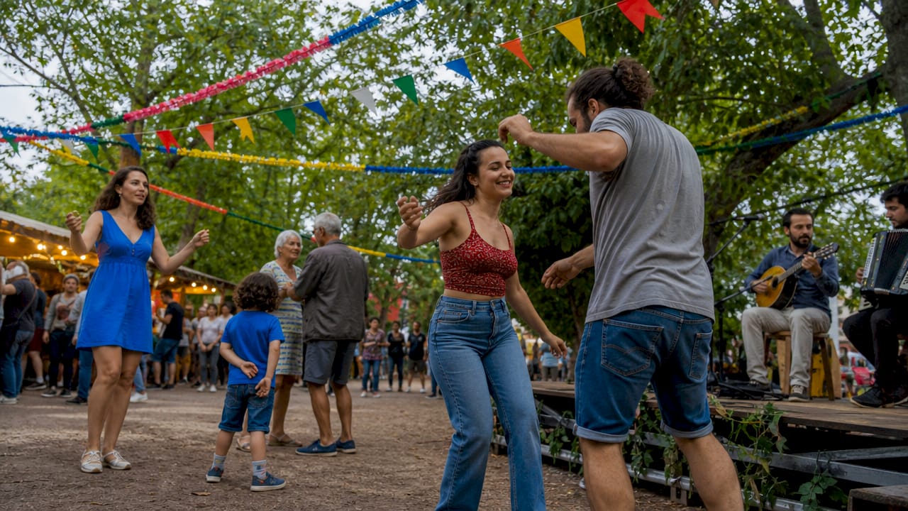 Crowd enjoying Lisbon outdoor summer festival