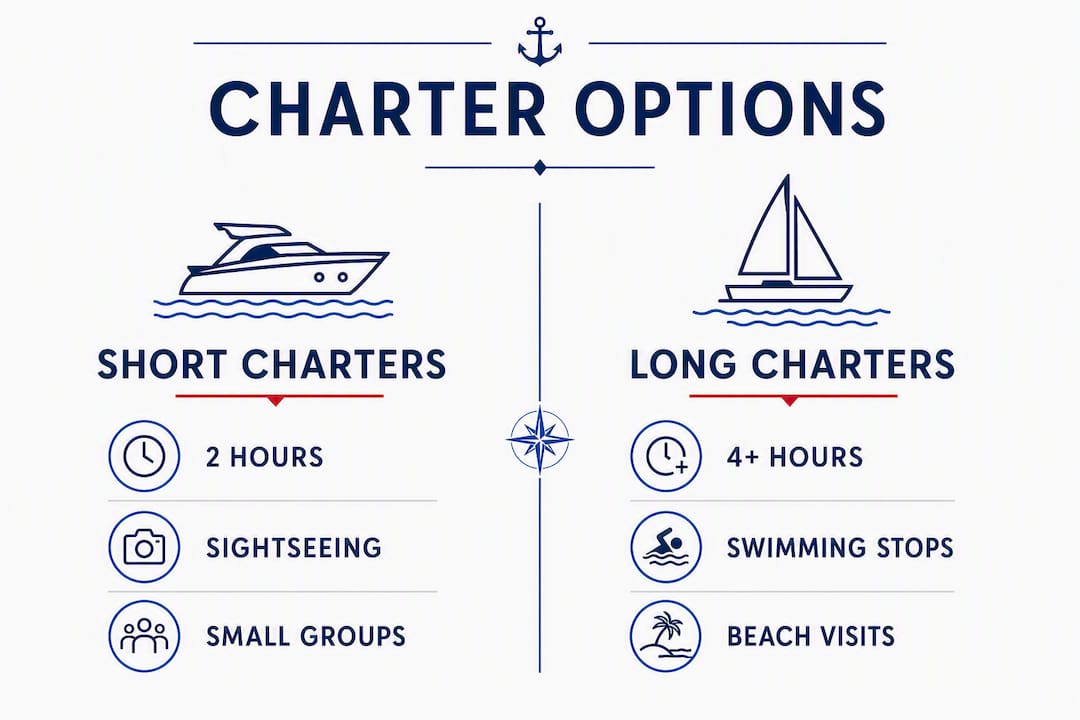 Infographic comparing short and long Lisbon-Porto charters