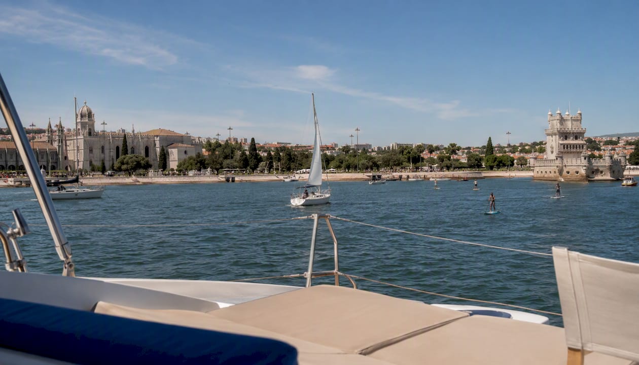 View of Lisbon’s historical coast from river