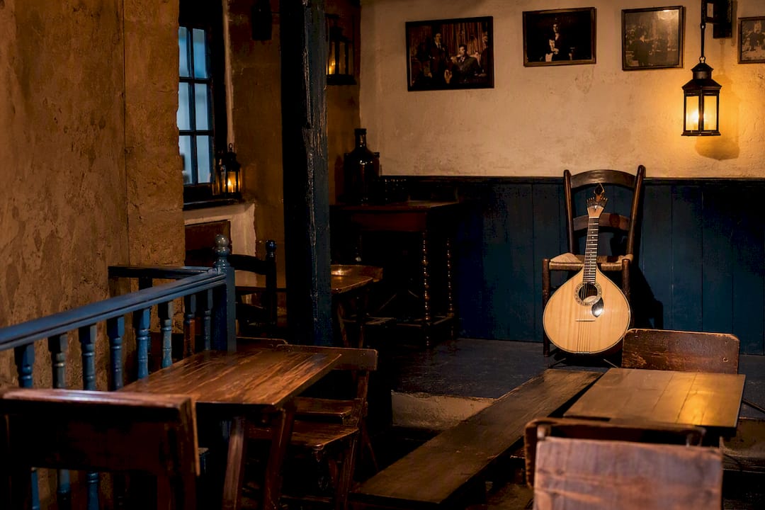 Cozy interior of a traditional Lisbon fado house