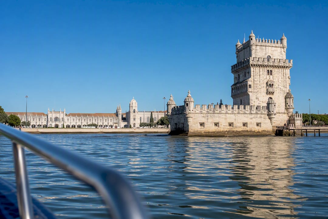 Monuments seen from boat on Tagus River