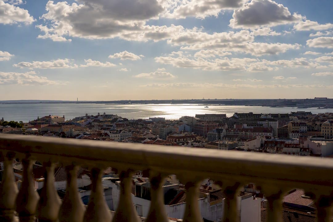 View of Tagus River from National Pantheon rooftop terrace