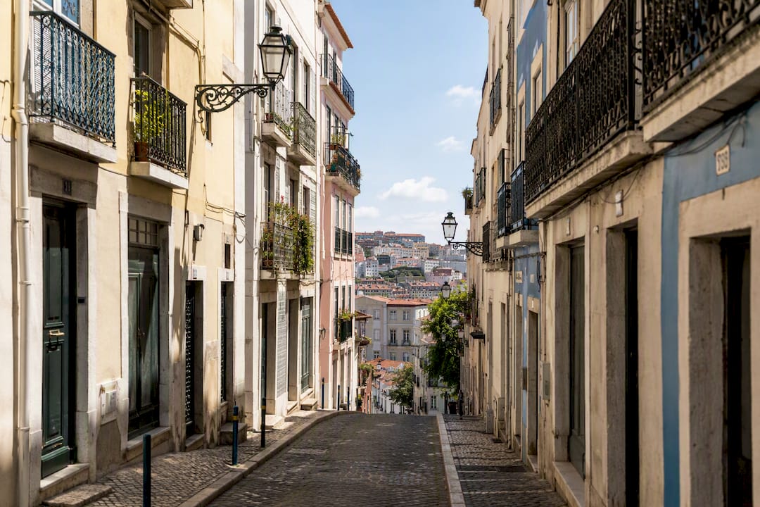 Historic Lisbon downtown street view