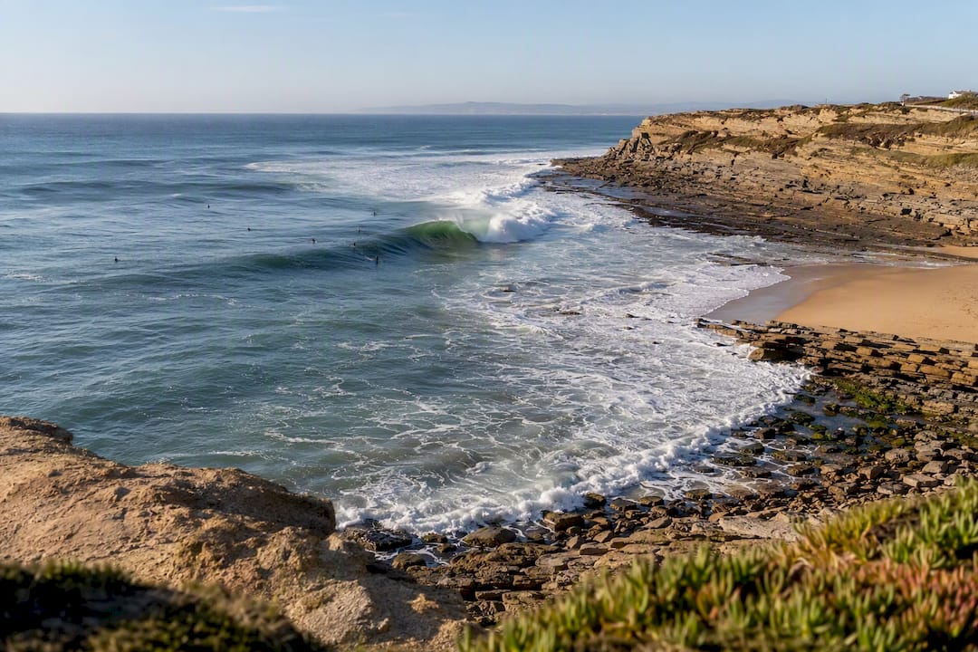 Ericeira point break and rocky shoreline