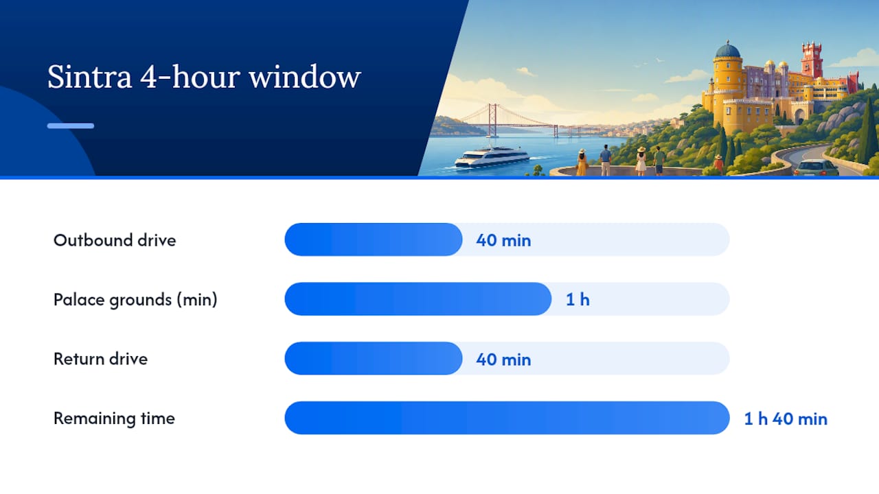 Timeline showing Sintra half-day time constraints