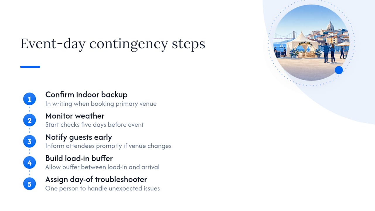 Five-step Lisbon event contingency process
