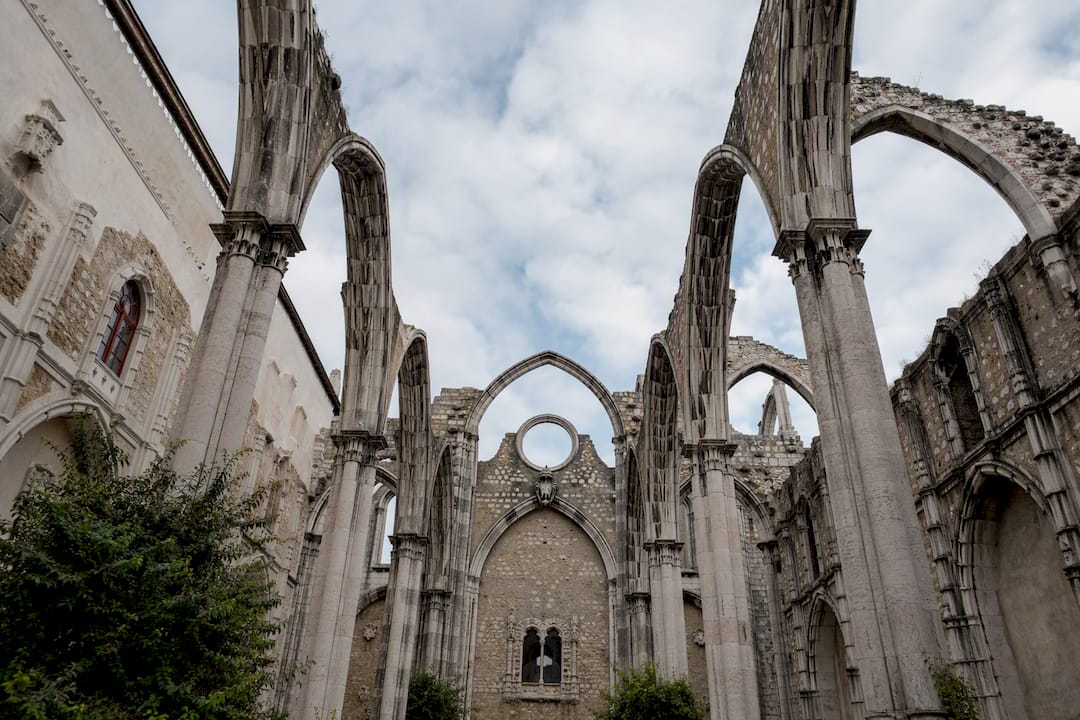 Carmo Convent arches after Lisbon earthquake