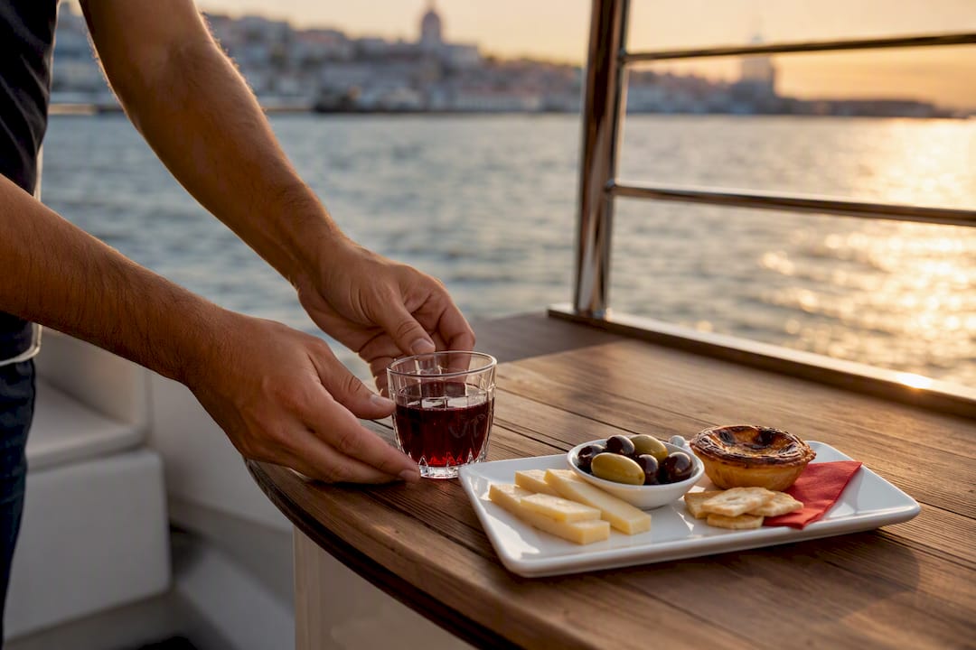Welcome drink and snacks on sailing tour