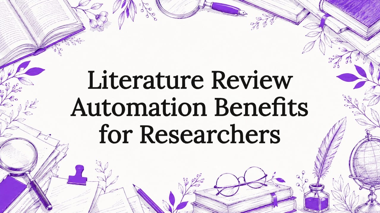 Decorative scholarly title card illustration