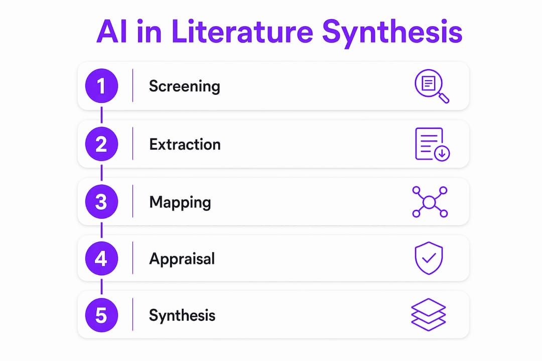 Infographic showing AI synthesis stages