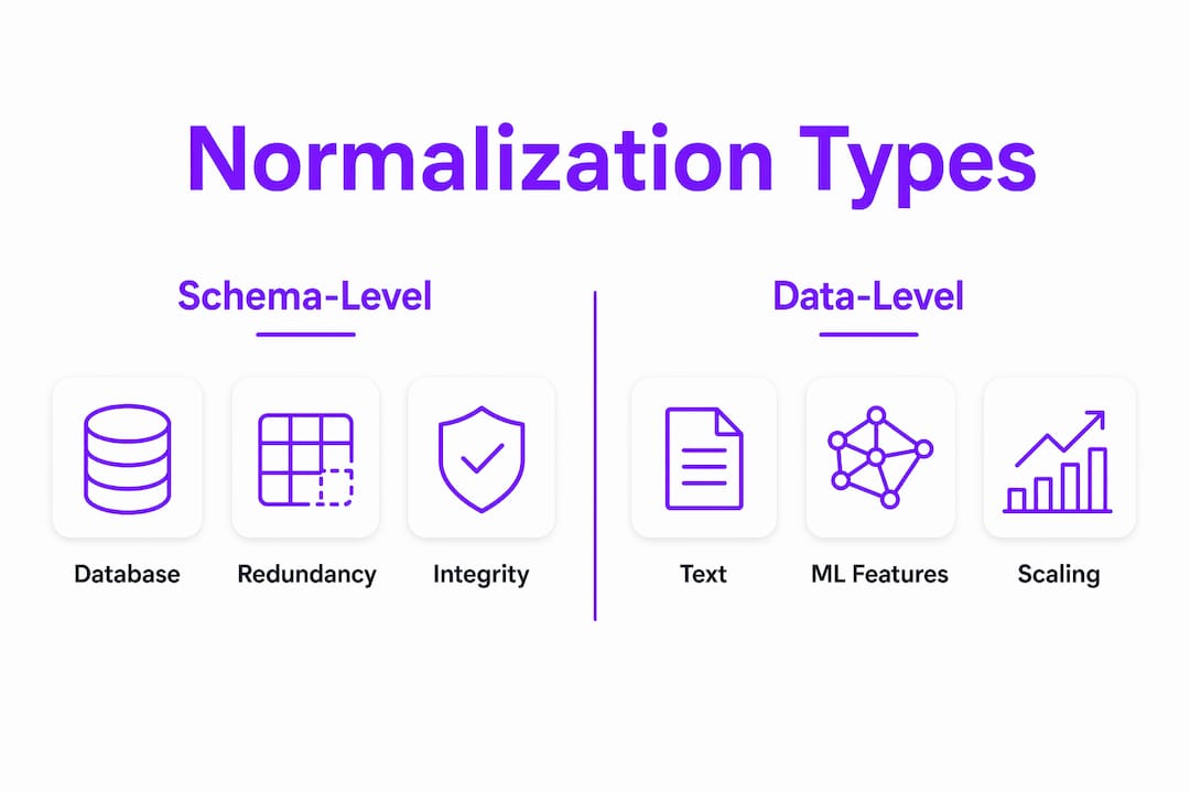 Infographic comparing normalization types