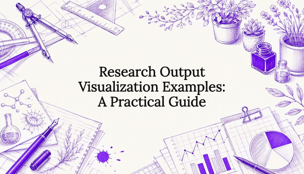 Decorative research visualization title card illustration