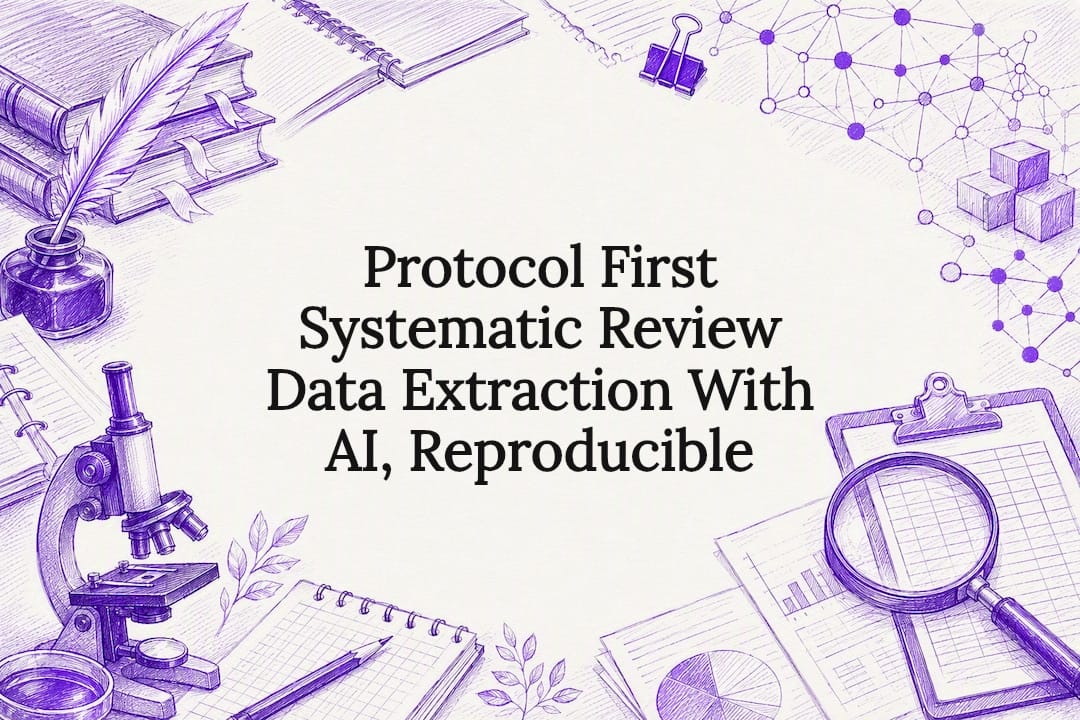Decorative title card illustration for systematic review AI article