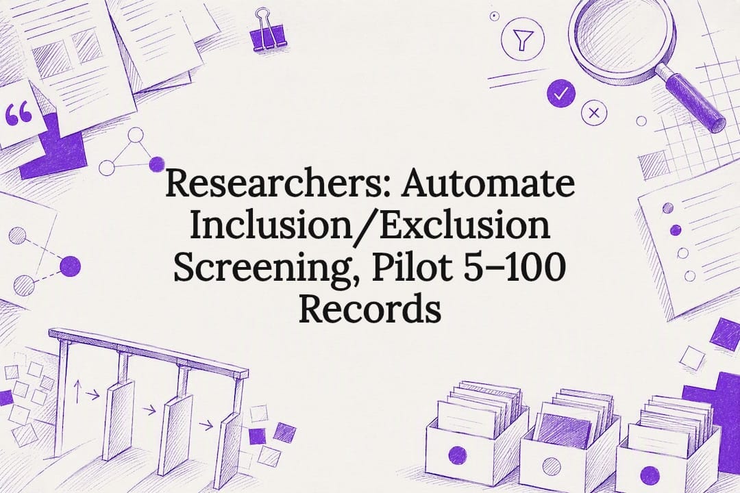 Automated research screening title card