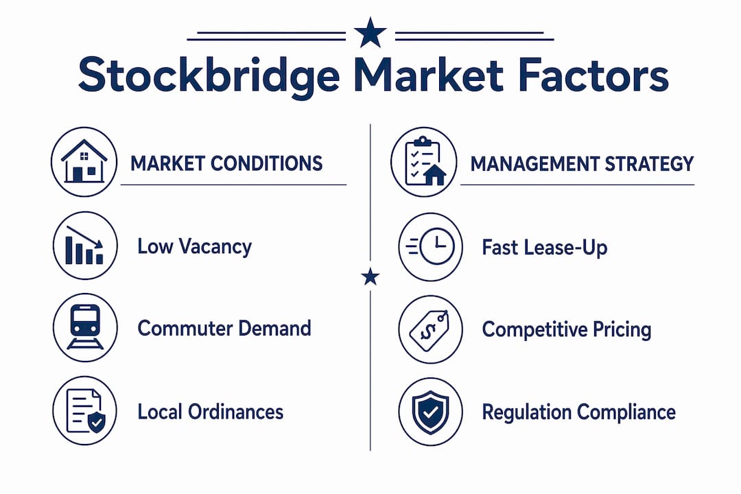 Infographic comparing market factors and management strategies