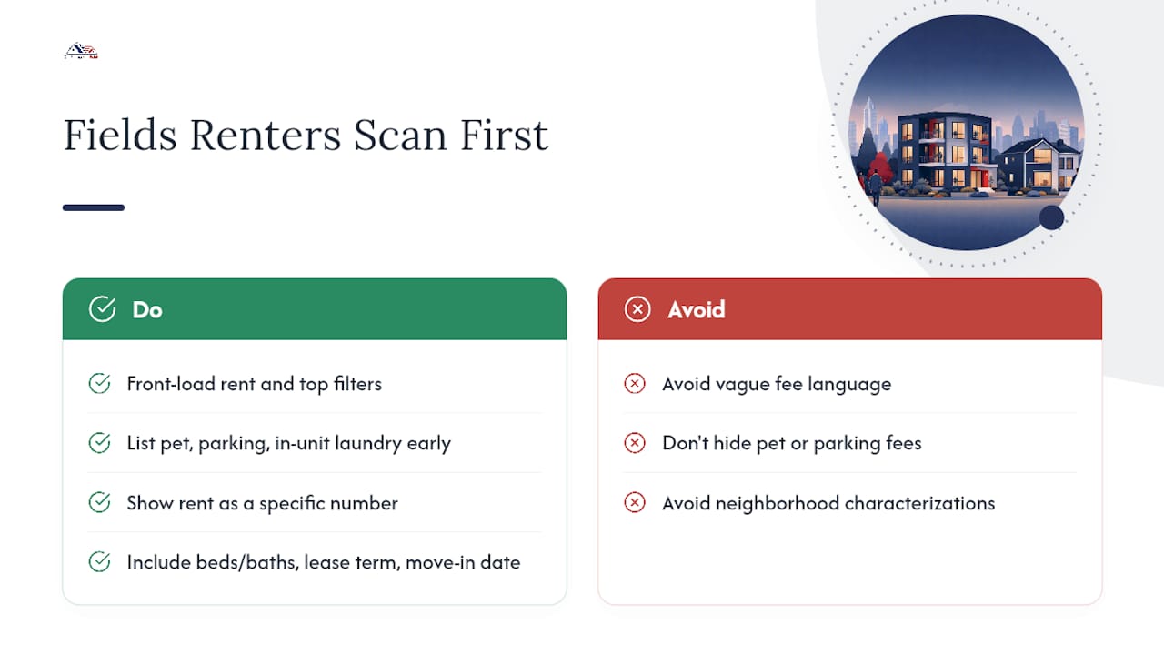 Diagram showing priority of rental listing filtering details