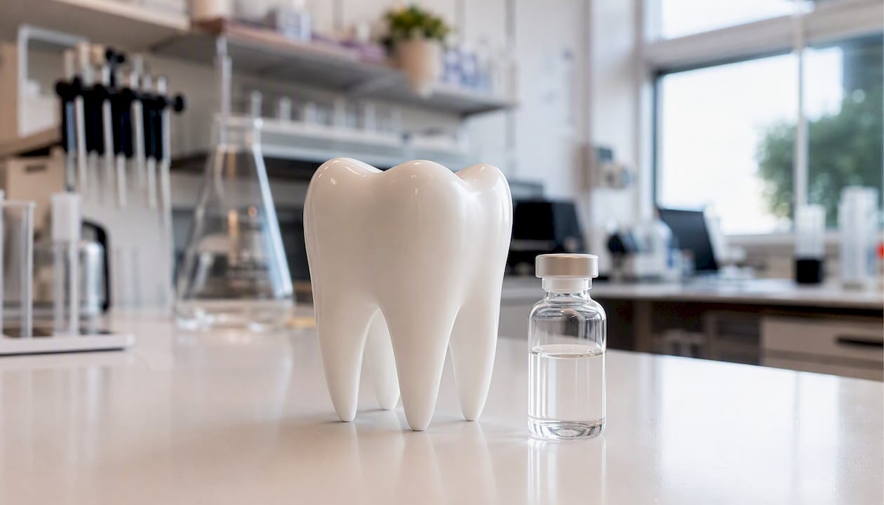 Dental enamel model with hydrogen peroxide vial