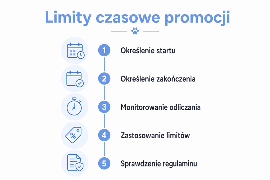 Grafika pokazująca kolejne fazy ograniczeń czasowych w promocji