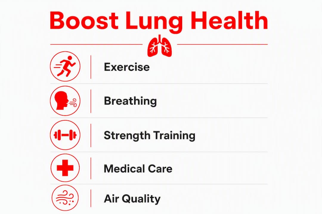 Infographic outlining steps to improve respiratory health