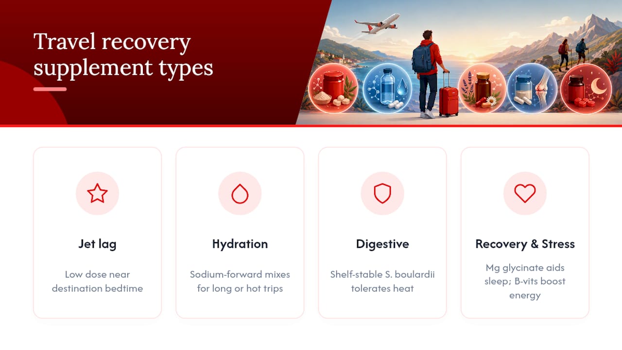 Diagram of travel recovery supplement categories