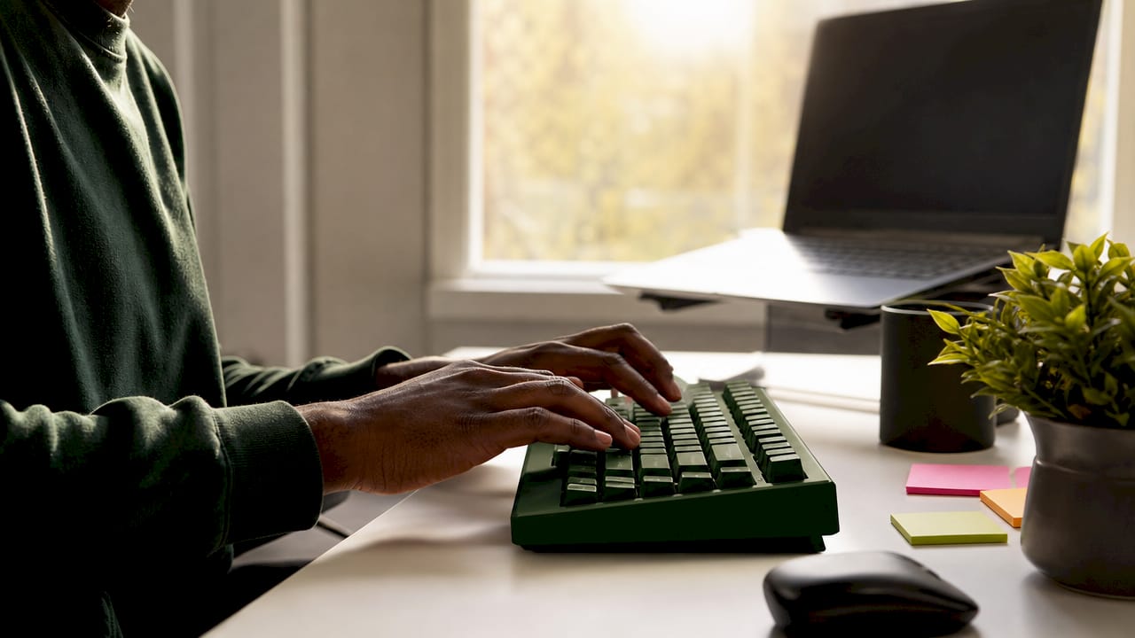 Hands typing for keyboard accessibility testing