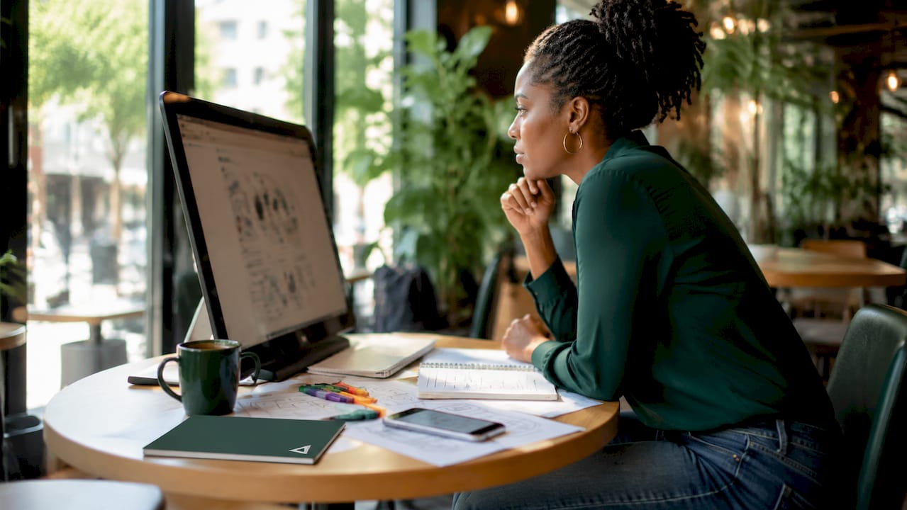 UX designer reviewing ecommerce layout from behind