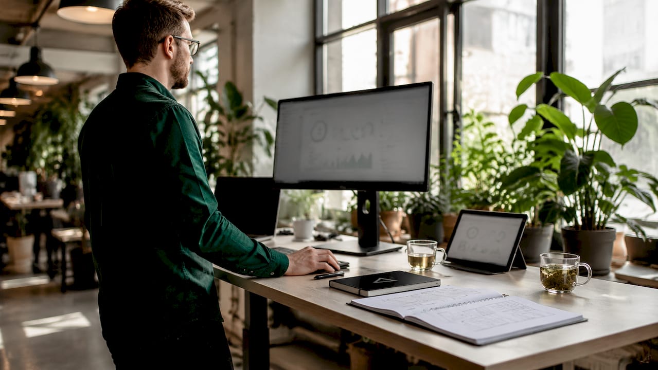 Designer reviewing SEO and site speed analytics