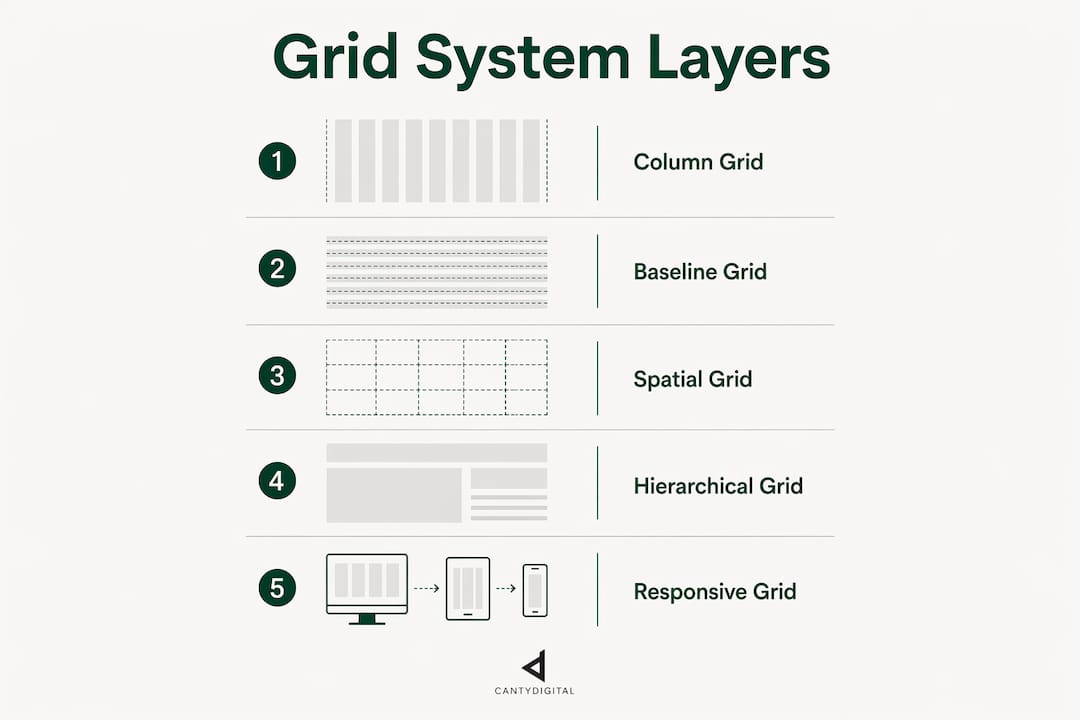 Infographic showing layers of grid systems